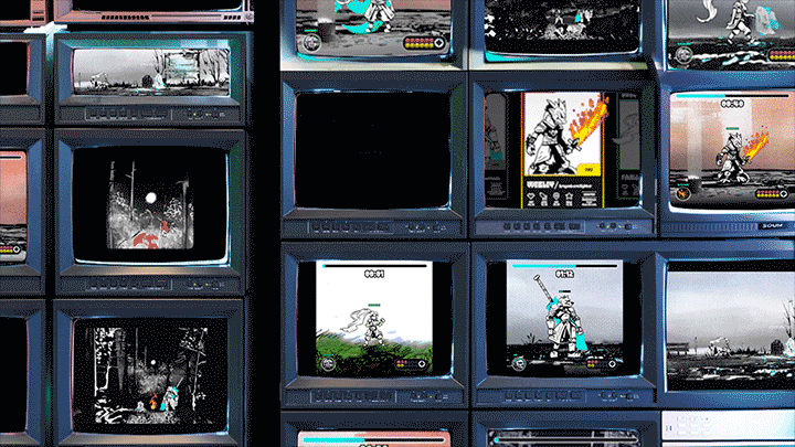 Eyes Above animation on TV screens